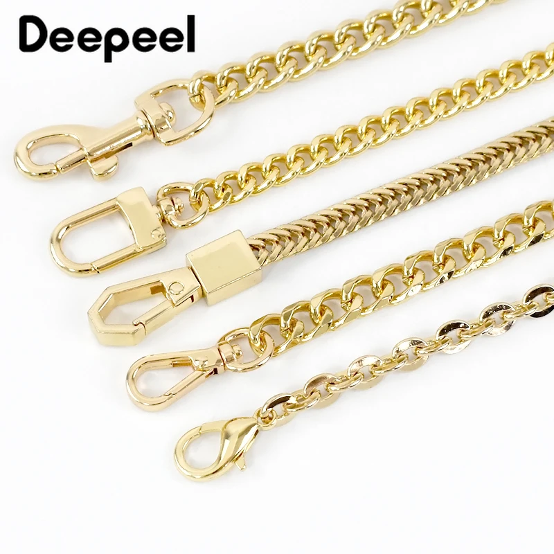 Top Trends: 1Pc Deepeel 60 / 100cm Metal Bag Chain Replacement Shoulder Strap DIY LightGold Chains With Handles Handmade Sewing Accessories Shoppable Styles