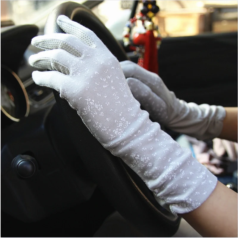 Top Trends: 2024 New Fashion Gloves Women Mid-long Summer Cotton Black Print Cycling Thin Touch Screen Bike Car Driving Gloves For Women Shoppable Styles