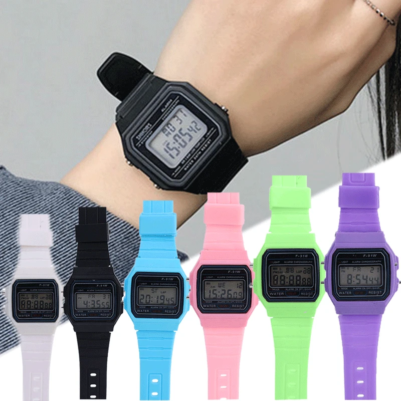 Top Trends: Waterproof F91W Silicone Watch Retro LED Digital Sports Military Watch Electronic Wrist Band Clock Ladies Men Couples Shoppable Styles