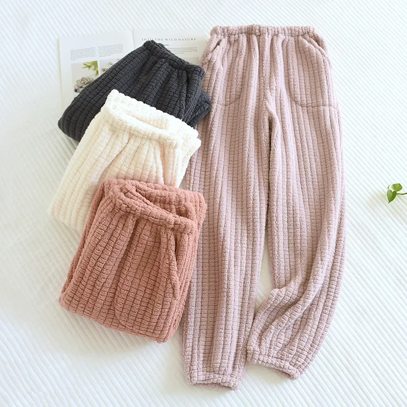 Top Trends: 2024 Autumn / Winter Couple Sleeping Pants Long Pants Men&#039;s And Women&#039;s Flannel Plush Thickened Pants Coral Plush Home Pants Shoppable Styles