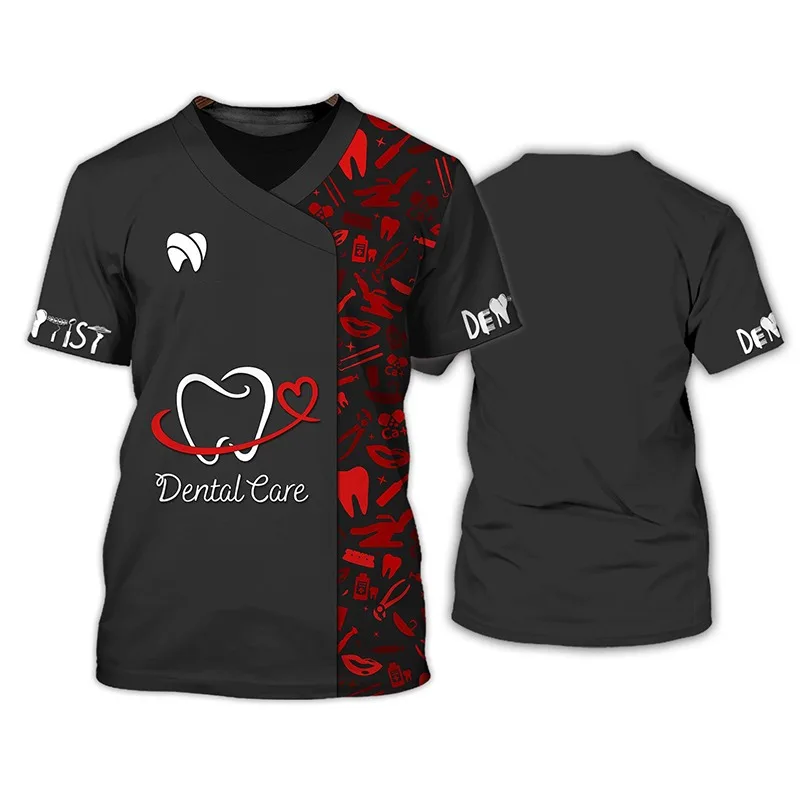 Top Trends: 3D Printed T-shirts For Male And Female Dentists, Street Uniforms, Work Clothes, Harajuku, Oversized Tops, Unisex Clothing 2023 Shoppable Styles