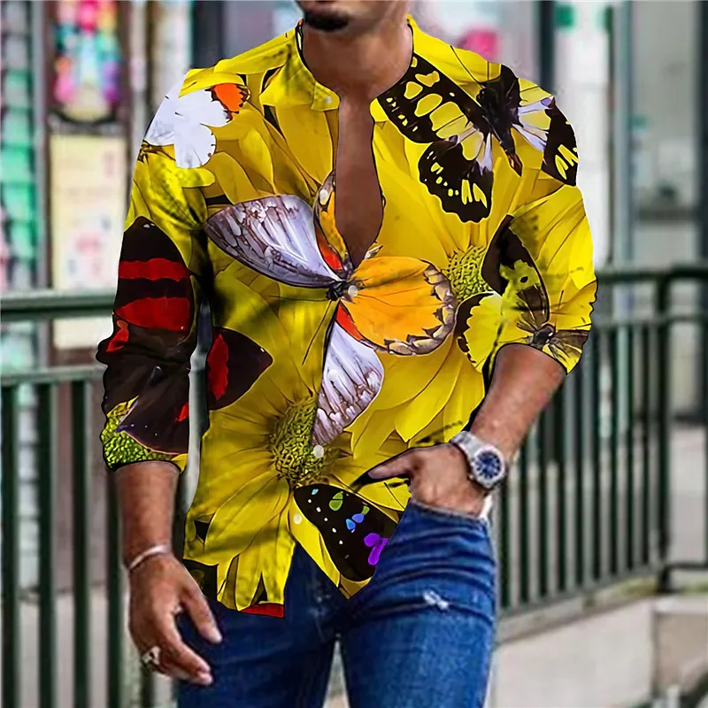 Top Trends: 2023 Men&#039;s Shirt Top Creative Printing Pattern, Casual Office Sports Fitness Fashion Trend Spring And Summer New Hot Sale Shoppable Styles