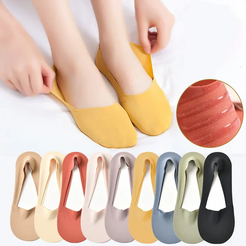 Top Trends: 3 Pairs Socks For Womens Breathable Cotton No Show Low Cut Ankle Mens Summer Silicone Non-slip Invisible Shoe Slippers Thin Shoppable Styles