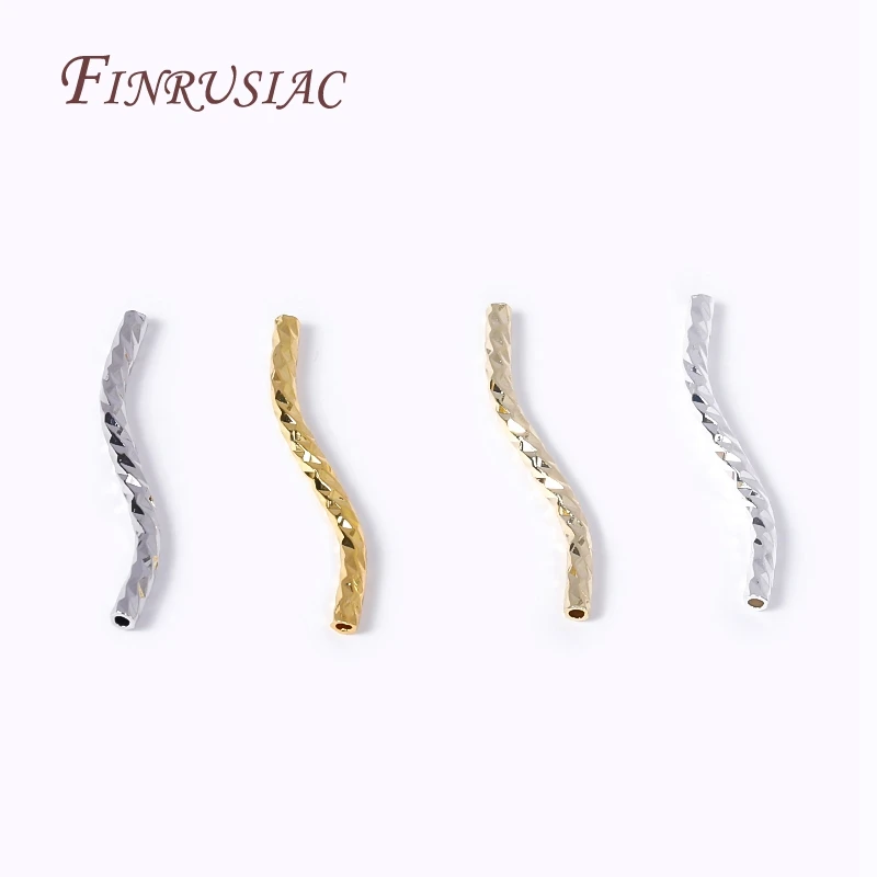 Top Trends: 18K Gold Plated S Shape Curved Tube Brass Metal Twisted Tube Beads Connector, Handmade DIY Jewellery Findings Components Shoppable Styles