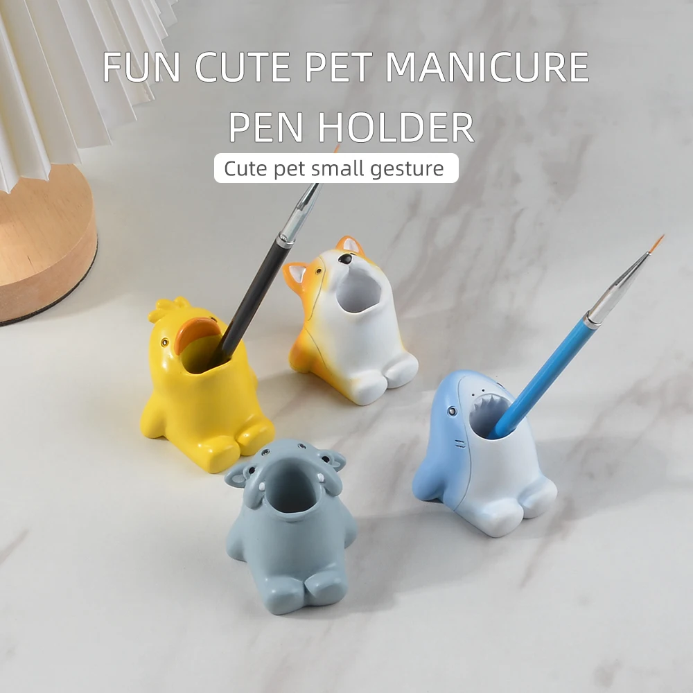 Top Trends: Nail Art Painting Brush Holder Resin Cute Animal Nail Brush Holder Stand UV Gel Brush Display Holder Nails Accessories And Tools Shoppable Styles