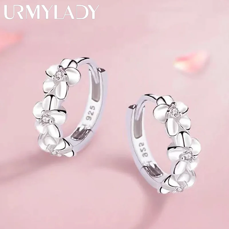 Top Trends: Top Sale 925 Sterling Silver Needle Earrings For Women&#039;s Wedding Fashion High Quality Jewelry Crystal Zircon Flower Cute Stud Shoppable Styles