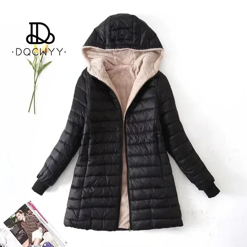 Top Trends: Women's Jacket Winter New Mid Length Korean Edition Hooded Fit Plus Fleece Cotton Coat Warm Lamb Fleece Parkas Winter Jackets Shoppable Styles