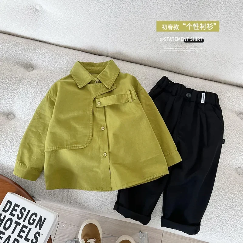 Top Trends: 2024 Spring New Children&#039;s Clothing Children&#039;s Korean-Style Cotton Shirt Boys&#039; Cool Smart Spring And Autumn Shirt Thin Shoppable Styles