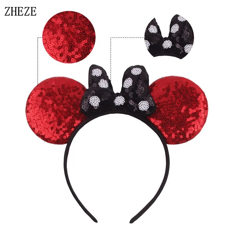 Top Trends: Trendy Dot Sequins Bow Mouse Ears Headband Spring Summer Hairband For Girl Children Festival Hair Accessories Shoppable Styles - Image 4