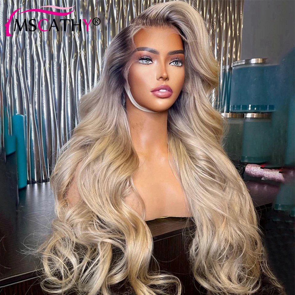 Top Trends: Ash Grey Blonde Lace Front Wigs Body Wave Brazilian Virgin Human Hair Wigs For Women 13x4 Ombre HD Transparent Lace Frontal Wig Shoppable Styles