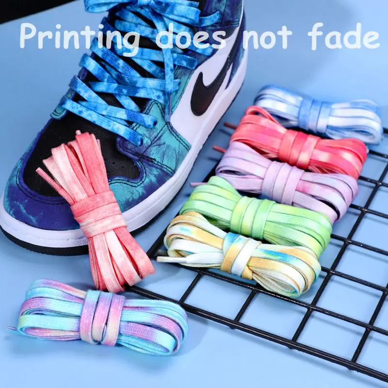 Top Trends: Tie-dye Air Force One Shoelaces Flat Laces Shoes Shoelaces For Sneakers Shoe Lace Unisex Boot Laces 120 / 140 / 160CM Shoestring Shoppable Styles - Image 2