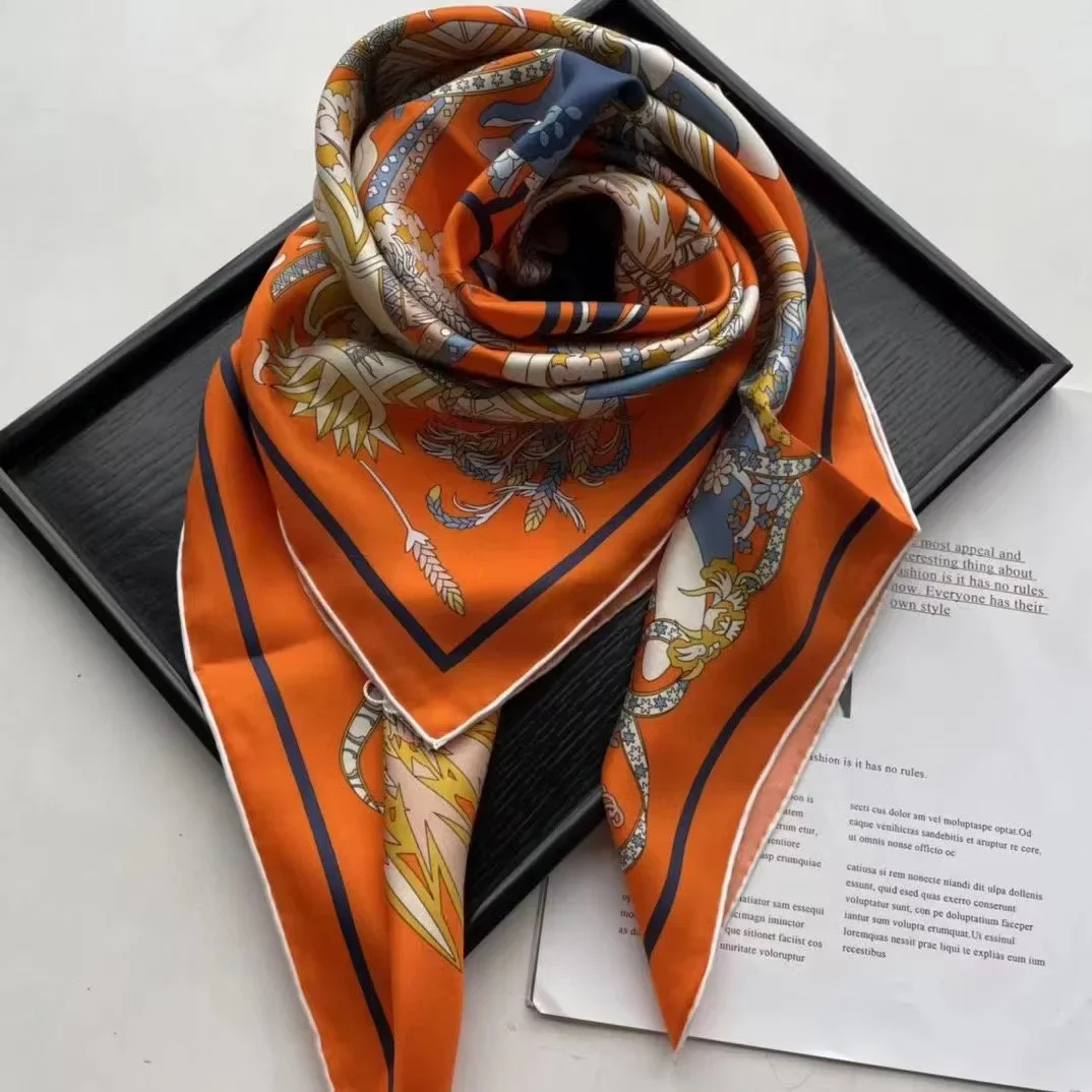 Top Trends: Brand H Luxury Women Silk Twill Scarves Lady Silk Fashion Shawl New Arrival Silk Square Brand Foulard Shoppable Styles - Image 2