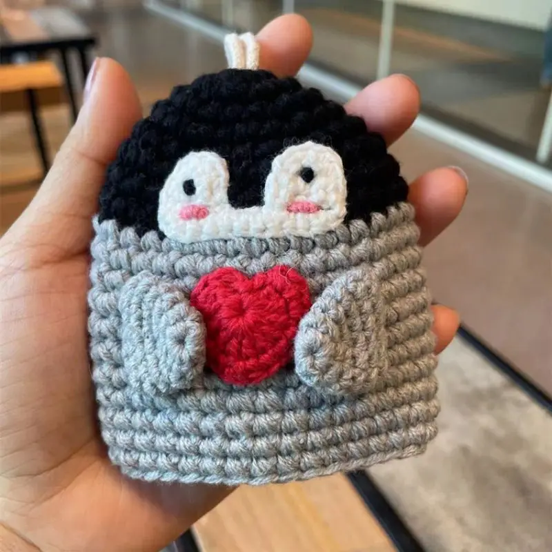 Top Trends: Creative Knitting Penguin Keychians Crochet Keys Holder Cute Knitted Keyrings With Storage Bag Keychain Car Keys Accessories Shoppable Styles