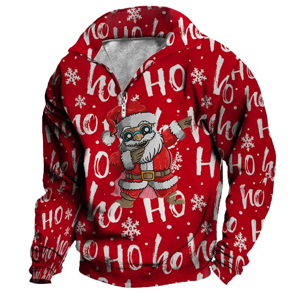 Top Trends: Christmas New Year Santa Claus Men Zip Sweater 3d Print Jacket Y2k Tops Hoodies Autumn Winter Casual Holiday Long Sweatshirts Shoppable Styles