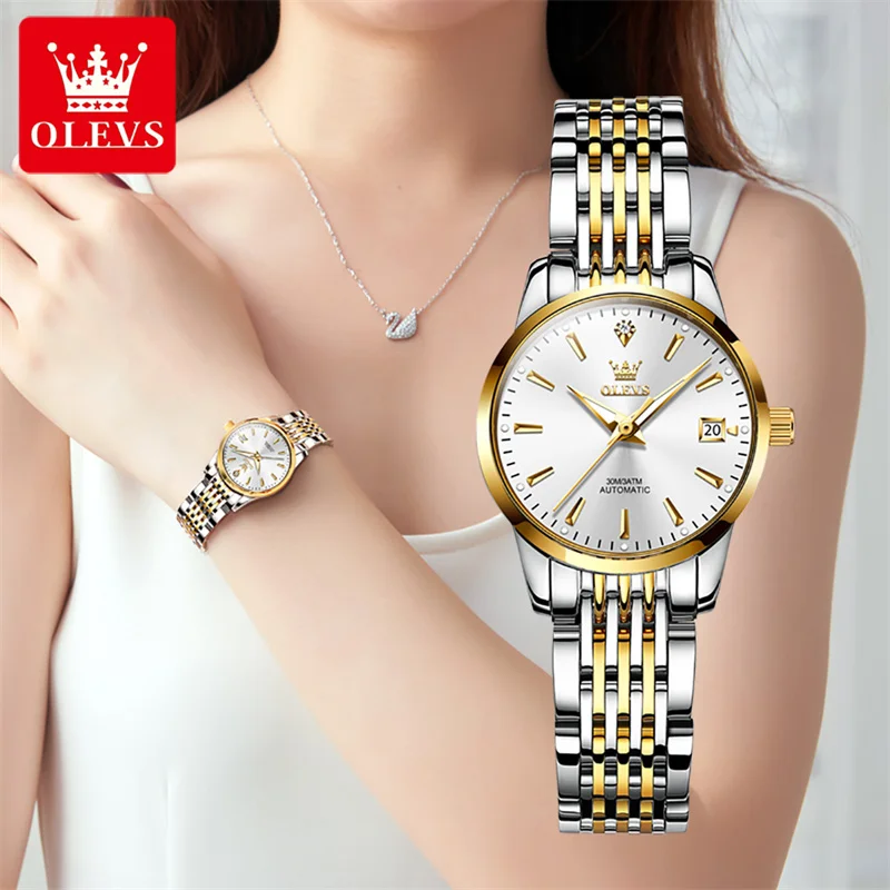 Top Trends: OLEVS Luxury Original Brand Watch For Women Waterproof Diamond Automatic Mechanical Ladies Dress Wristwatch Gift Reloj Mujer Shoppable Styles