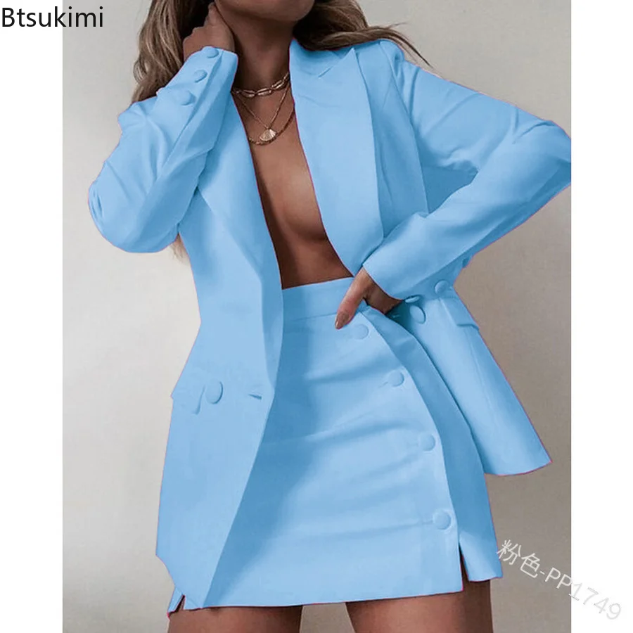 Top Trends: Plus Size 5XL 2 Piece Set Women Streetwear Candy Colors Basic Blazer Sets Coat + Shirts Slim Office Suit Jacket Women Outfits Shoppable Styles