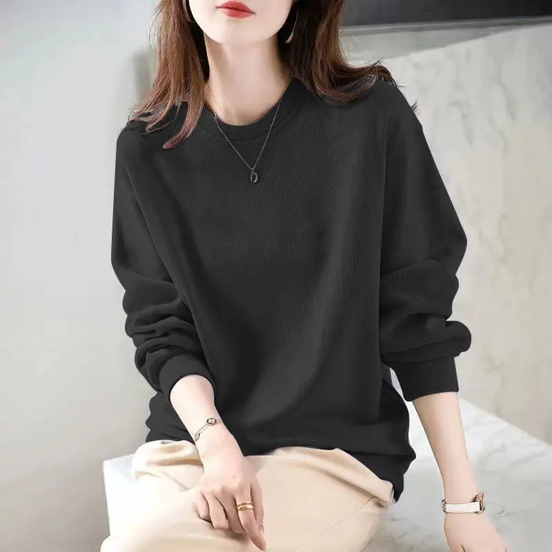 Top Trends: 2023 New Autumn And Winter Hooded Pullover For Women Casual Fashion Loose Oversize Solid Color Versatile Long Sleeved Sweater Shoppable Styles