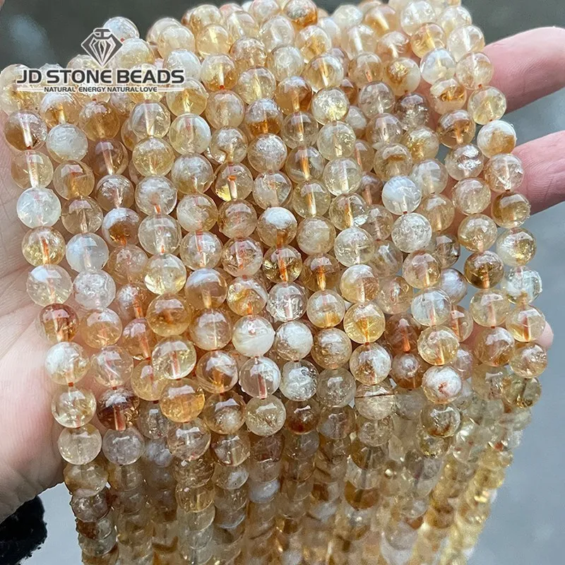 Top Trends: 1A Natural Stone Golden Quartz Crystal Beads Round Loose Spacer Gemstone Bead For Jewelry Making Diy Necklace Bracelet Accessory Shoppable Styles