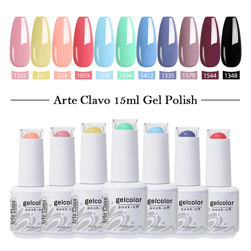 Top Trends: Arte Clavo Nail Gel Varnish 15ml High Quality Nail Gel Polish Glass Bottle Cheaper Price Bright Color UV Varnish Nail Gel Shoppable Styles