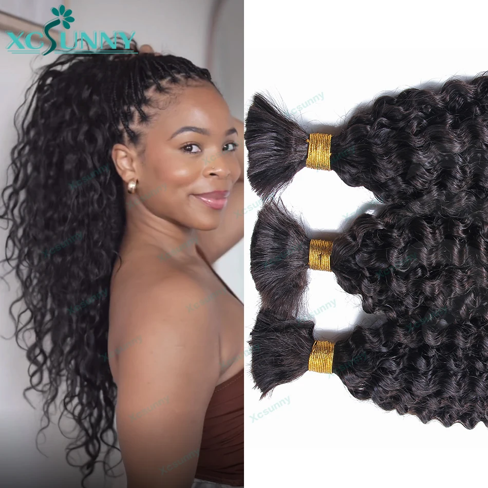 Top Trends: Bulk Human Hair No Weft For Braiding Curly Deep Wave Full Ends Extensions 3pcs / 5pcs Bulk Hair Bundles Wholesale For Boho Braids Shoppable Styles