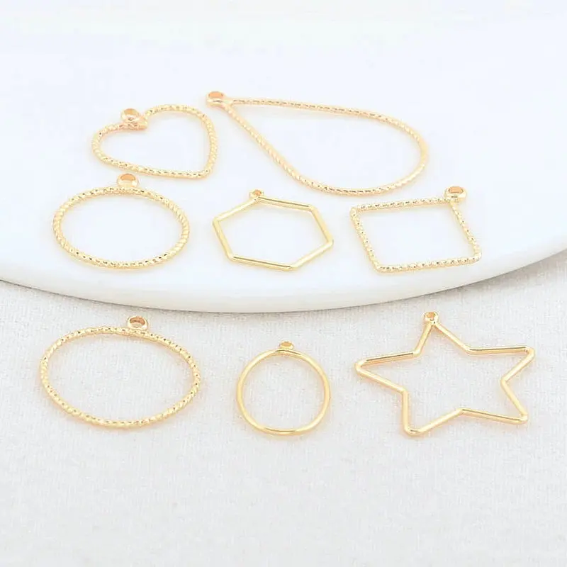 Top Trends: 10PCS 14K Gold Color Plated Round Heart Star Charms Pendants Jewelry Making Supplies Diy Accessories Shoppable Styles