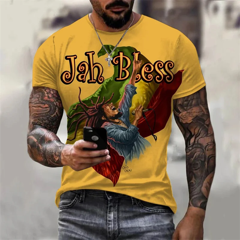 Top Trends: 2023 New Fashion Personality 3D Unisex Street Leisure Reggae Round Neck Short Sleeve Men's T-shirt Large T-shirt Top Clothing Shoppable Styles - Image 2