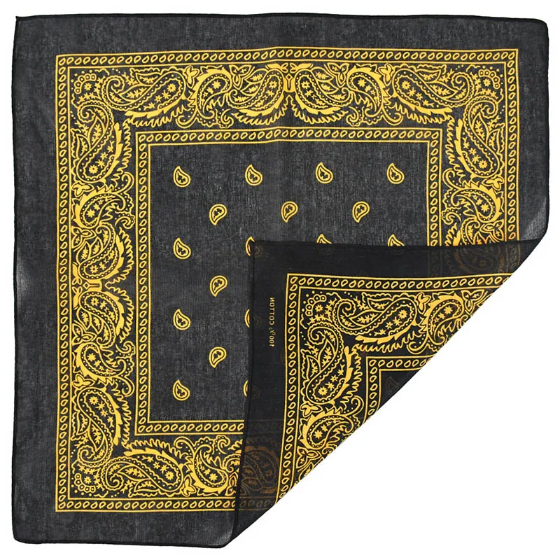 Top Trends: Black Hip Hop Bandana Kerchief Unisex Hair Band Neck Scarf Paisley Headwear Wrist Hairwrap Square Scarves Print Handkerchief Shoppable Styles - Image 3