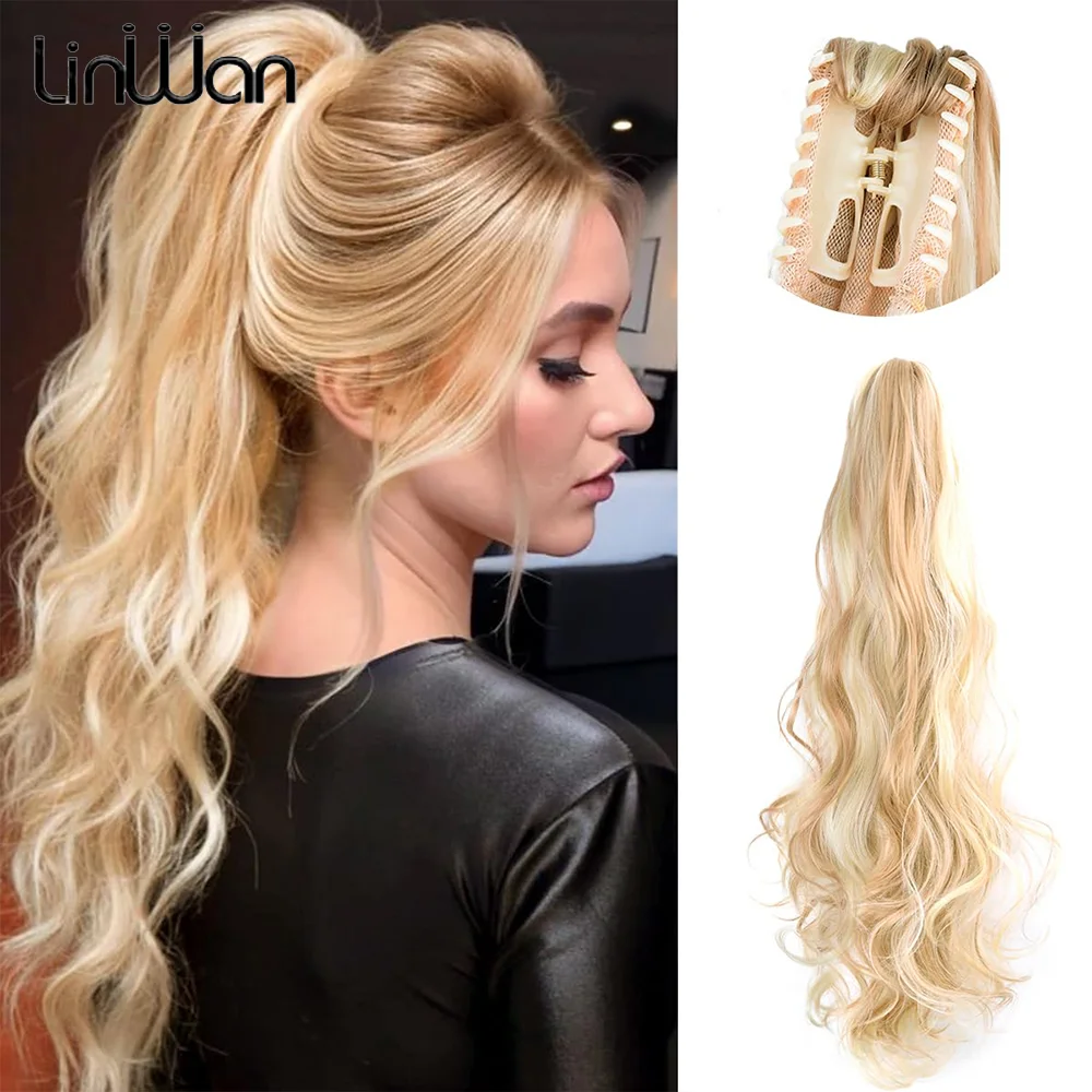 Top Trends: Long Wavy Straight Claw Clip On Ponytail Hair Extension Synthetic Ponytail Extension Hair For Women Pony Tail Hairpiece Shoppable Styles