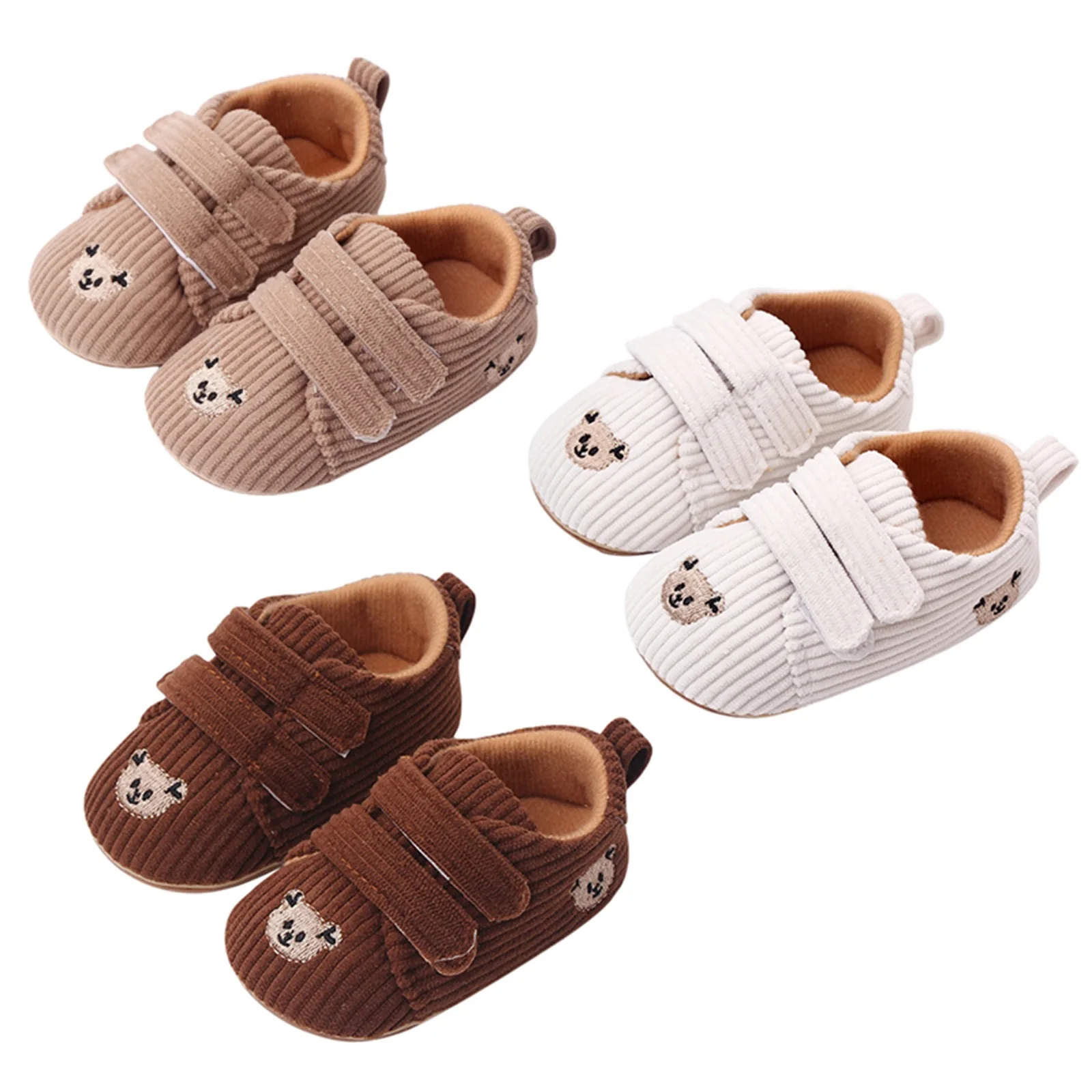 Top Trends: BeQeuewll Baby Girls Boys Suede Shoes Anti-Slip Soft Sole Cartoon Bear Shoes Toddler First Walking Shoes For 3-11 Months Shoppable Styles