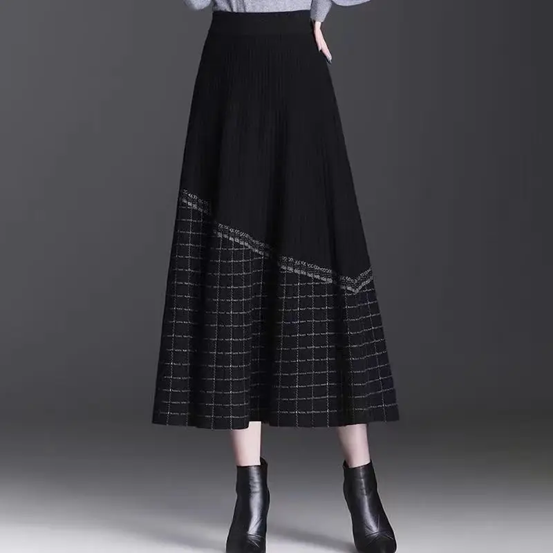 Top Trends: 2023 New Knitted Women's Autumn And Winter Versatile Fashion And Elegant Woolen Skirt High Waist A-line Pleated Half Skirt Shoppable Styles - Image 3