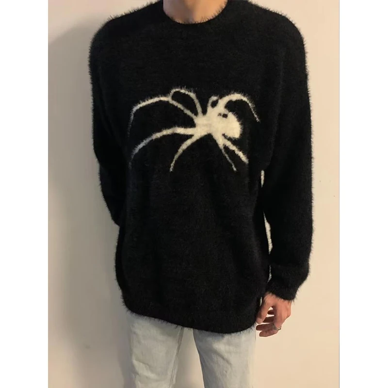 Top Trends: Autumn Winter Fashion Harajuku Animal Sweaters Men Casual Spider Knitwear Tops Long Sleeve Pullover Y2K All Match Male Clothes Shoppable Styles