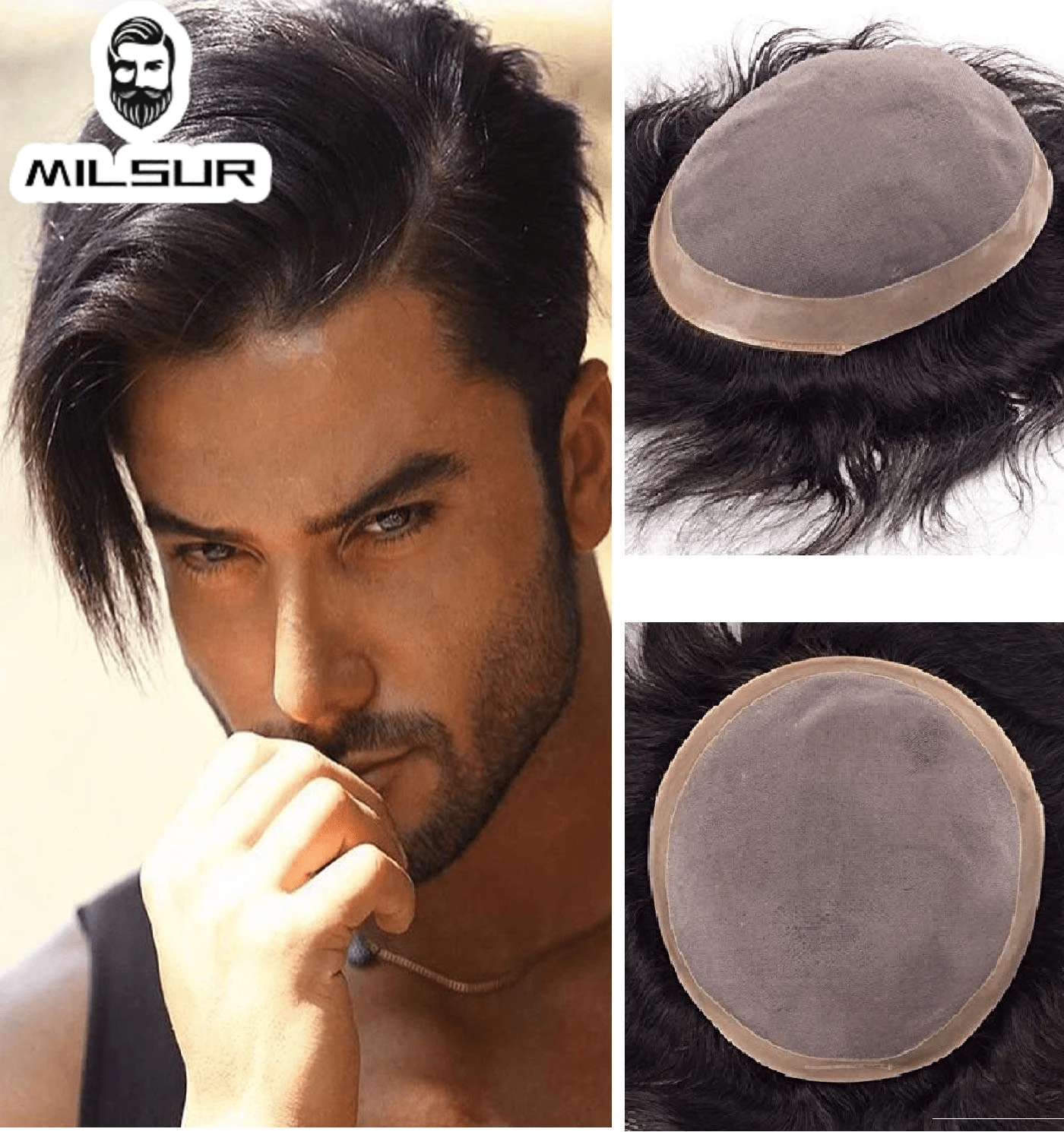 Top Trends: Human Hair Toupee For Men Fine Mono Male Wig 120% Density Durable Male Hair Prosthesis Toupee 6" Hair Replacement System For Men Shoppable Styles