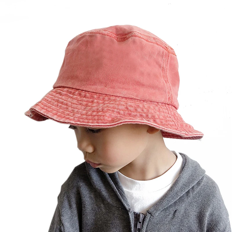 Top Trends: Washed Denim Bucket Hat Kids Wide Brim Cotton Fisherman Hat Girls Boys Summer Panama Sun Hat Outdoor Beach Fishing Cap Shoppable Styles