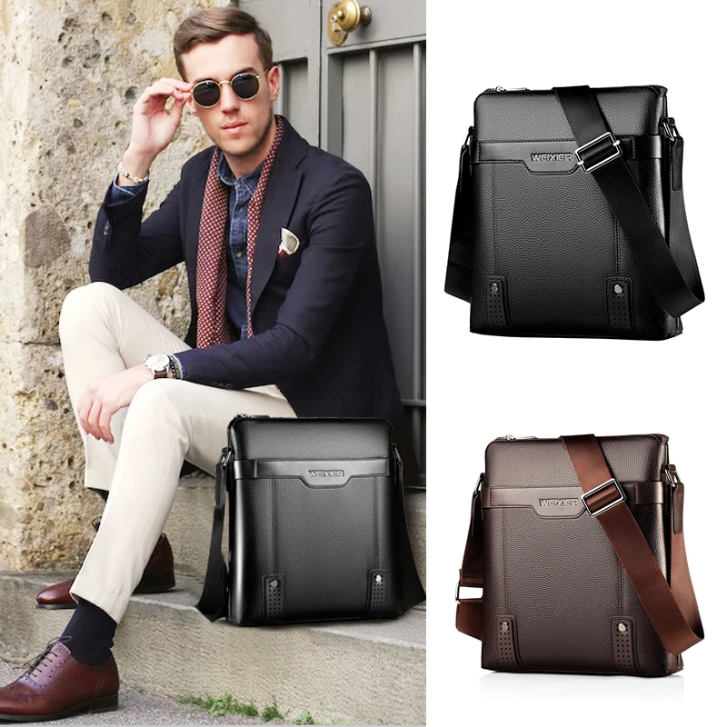 Top Trends: Luxury Shoulder Bag Porter Briefcase PU Leather Crossbag Messenger Handbags Business Designer Crossbody Side Bag For Men Pouch Shoppable Styles