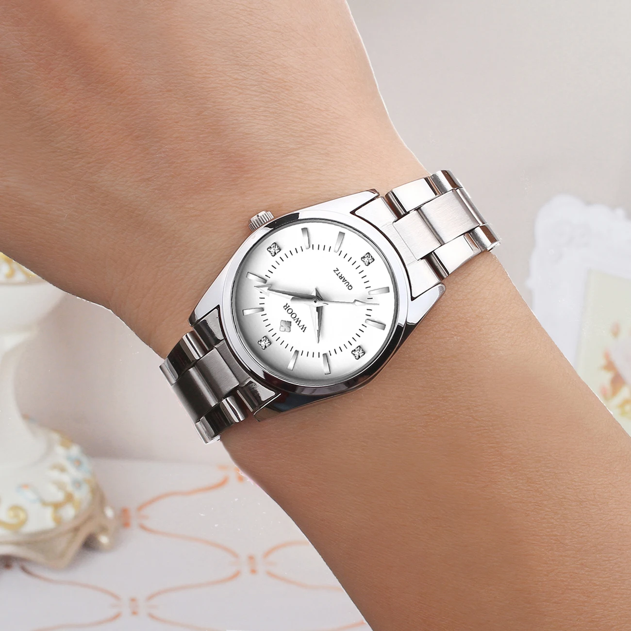 Top Trends: WWOOR Classic Luxury Women Watches Stainless Steel Dial Delicate Waterproof Ladies Quartz Wristwatch Fashion Casual Dress Clock Shoppable Styles