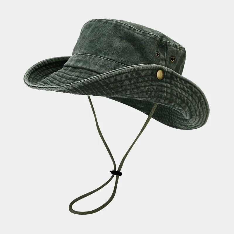 Top Trends: Cotton Stone-Washed Sun Hats For Men Women Wide Brim Fishing Hat Summer Bucket Hat Outdoor Safari Boonie Cap Shoppable Styles