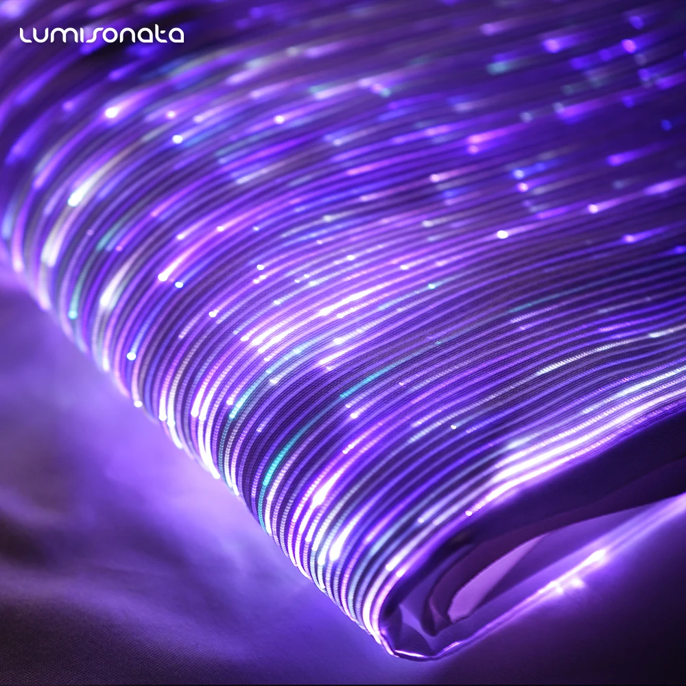 Top Trends: Lumisonata Led Fiber Optic Fabric With 7 Color Changeable Luminous Textile Glow In The Dark Glitter Designer Fabric DIY Dress Shoppable Styles