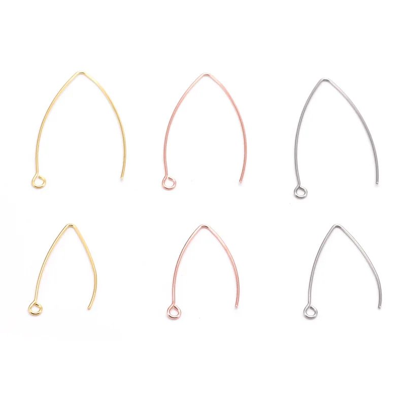 Top Trends: 20Pcs Stainless Steel Gold Plated V-Shape Ear Wires Drop Earrings Hooks For Diy Boho Earrings Part Jewelry Making Findings Shoppable Styles