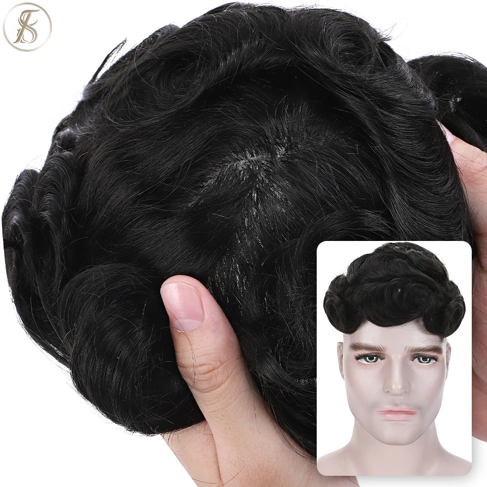 Top Trends: TESS 75g Wig Man Toupee Men 0.1mm PU Base Natural Hair Wig Invisible Brazil Hairpiece 100% Male Replacement System Prothesis Shoppable Styles