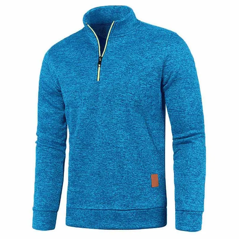 Top Trends: New Autumn Winter Mens Half Zipper Sweaters Pullover Turtleneck Hoodies Sweatshirt Solid Color Fleece Thicker Male Sweater Coats Shoppable Styles - Image 4