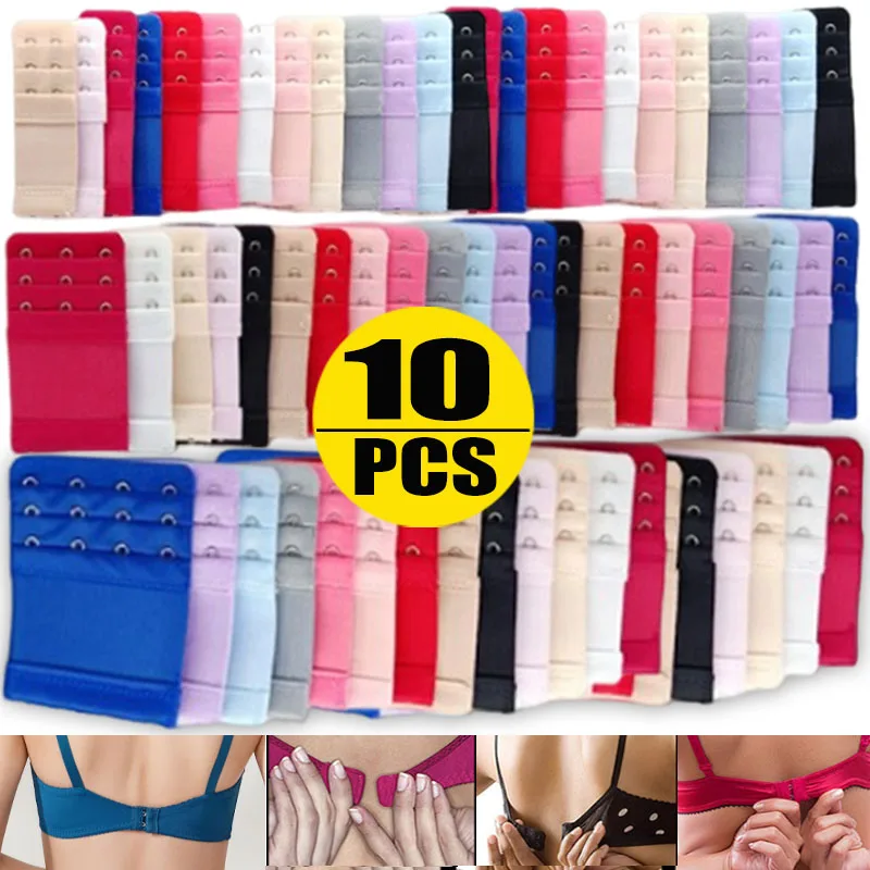 Top Trends: 10 / 1pcs Bra Extenders Straps For Women Adjustable Belt Buckle Nylon Elastic Bra Extension Strap Hooks Clip Underwear Accessories Shoppable Styles