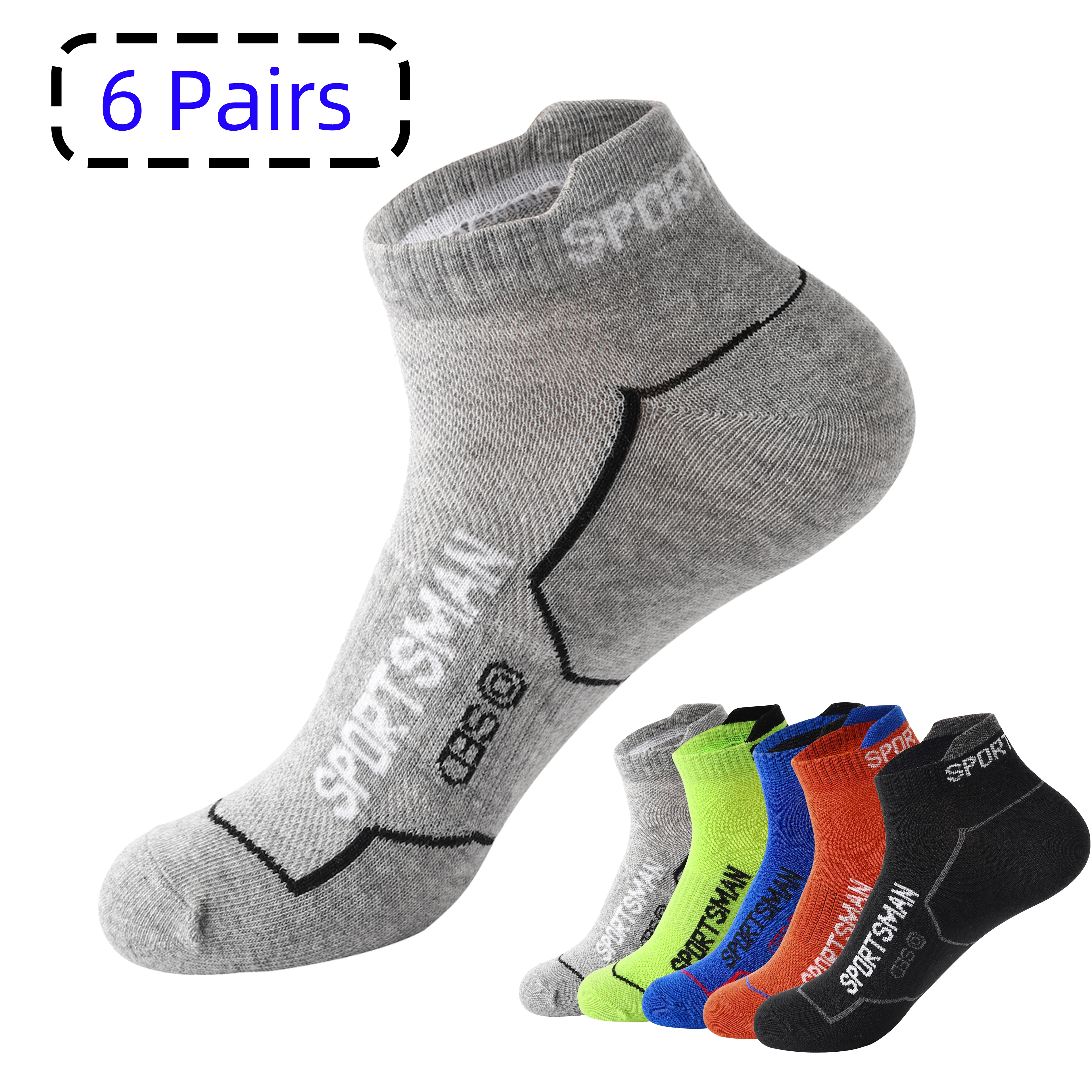 Top Trends: 6Pairs High Quality Men Ankle Socks Breathable Cotton Sports Socks Mesh Casual Athletic Summer Thin Cut Short Sokken Size 38-45 Shoppable Styles