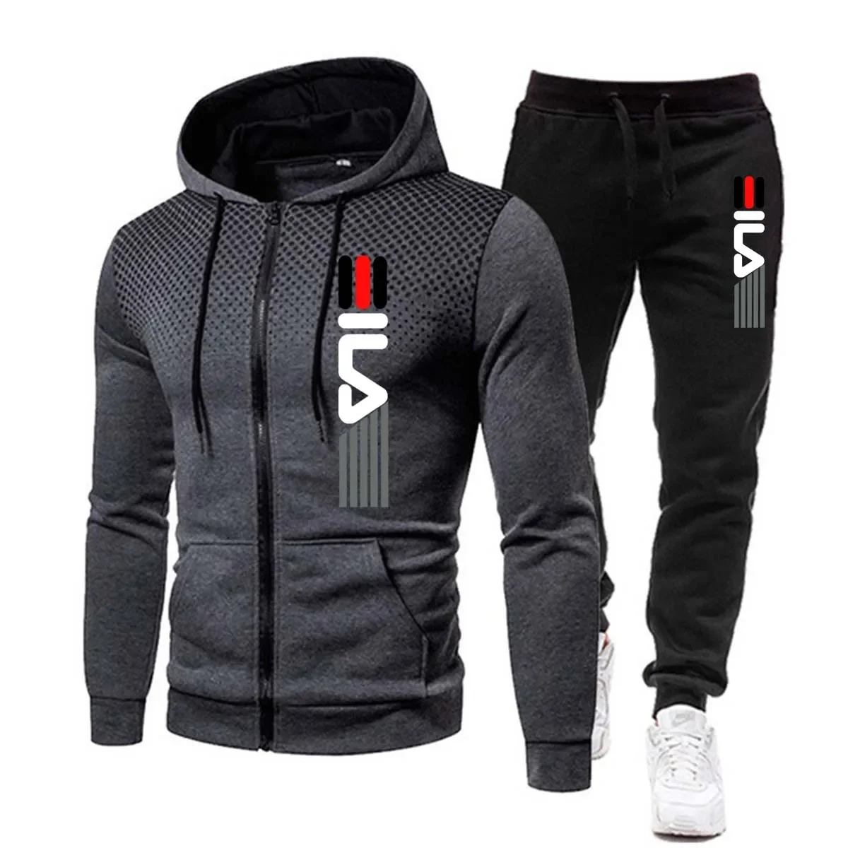 Top Trends: Men&#039;s Sets Hoodies Zipper Fleece Autumn Winter Hooded Sweatshirt+ Sweatpant Suit Tracksuit Pullover Hip Hop Streetwear Tops 2024 Shoppable Styles