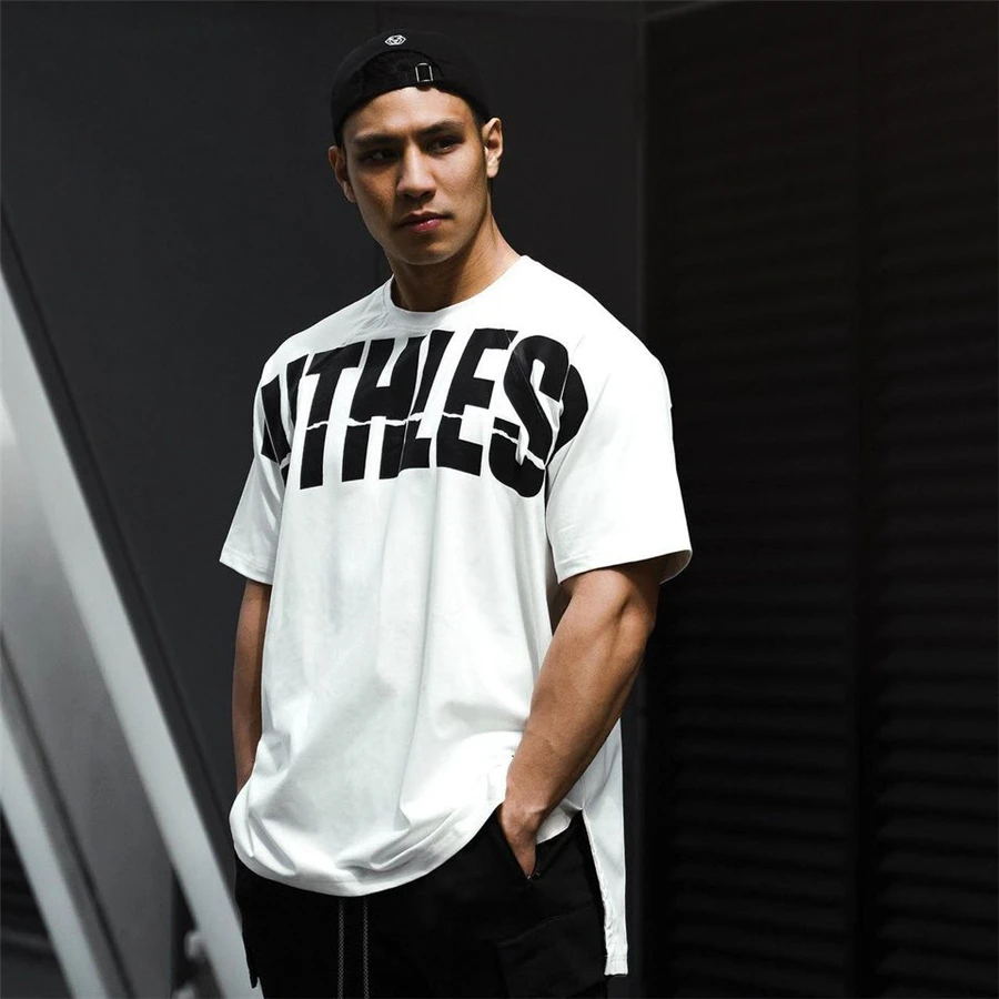 Top Trends: Summer Short Sleeve T-Shirt Men&#039;s Loose Gym Running Oversized Bodybuilding Sports T-Shirt Fitness Hip Hop Clothing Man Shoppable Styles