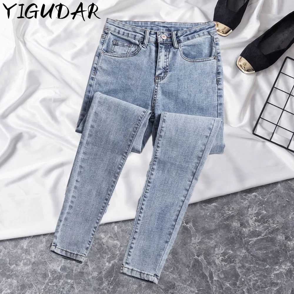 Top Trends: 2024 Denim Pants Spring Autumn Jeans For Women High Waist Skinny Warm Thick Jeans Womens High Elastic Stretch Jeans Velvet Shoppable Styles