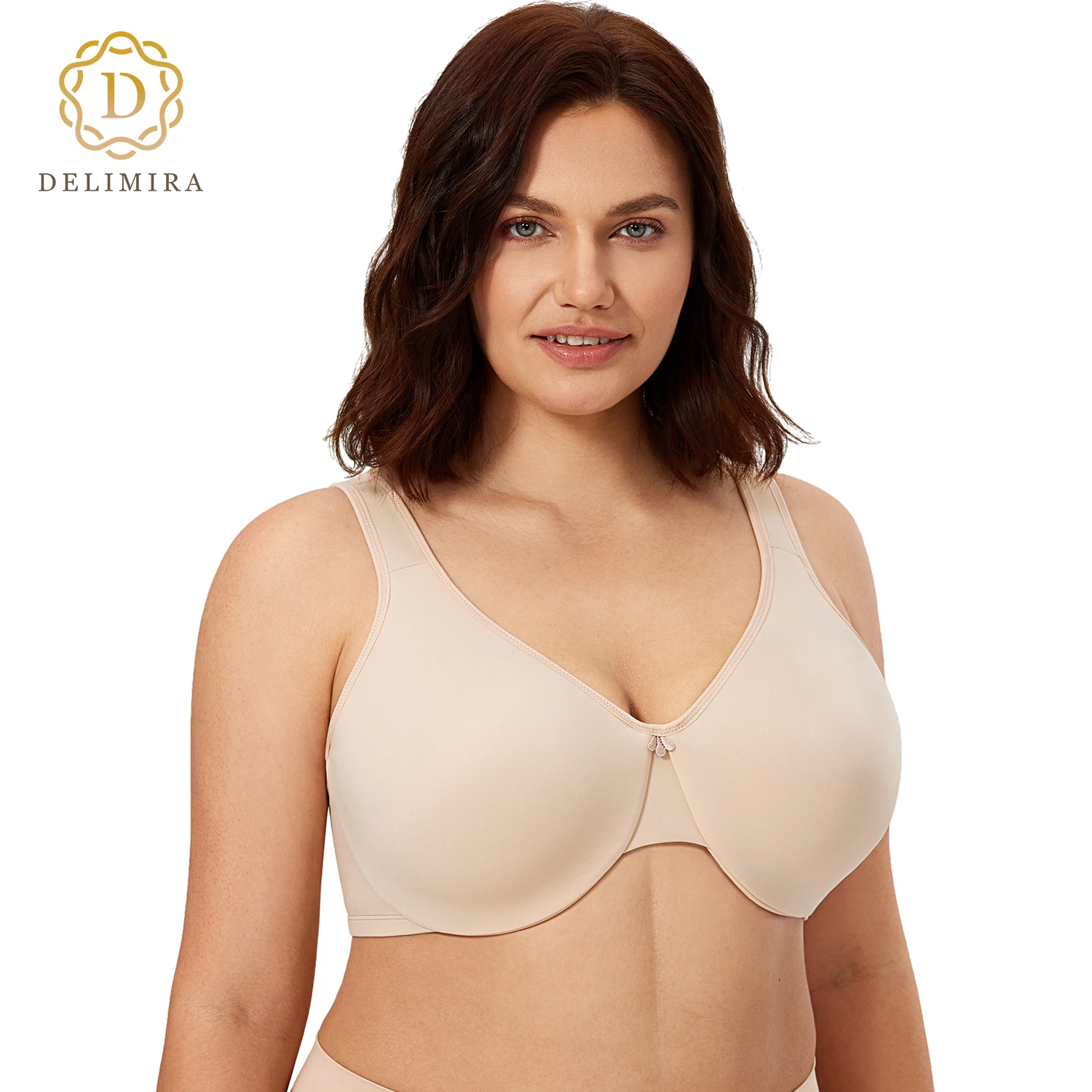 Top Trends: Delimira Women's Seamless Full Coverage Underwire Smooth Minimizer Bra Plus Size D DD E F Shoppable Styles