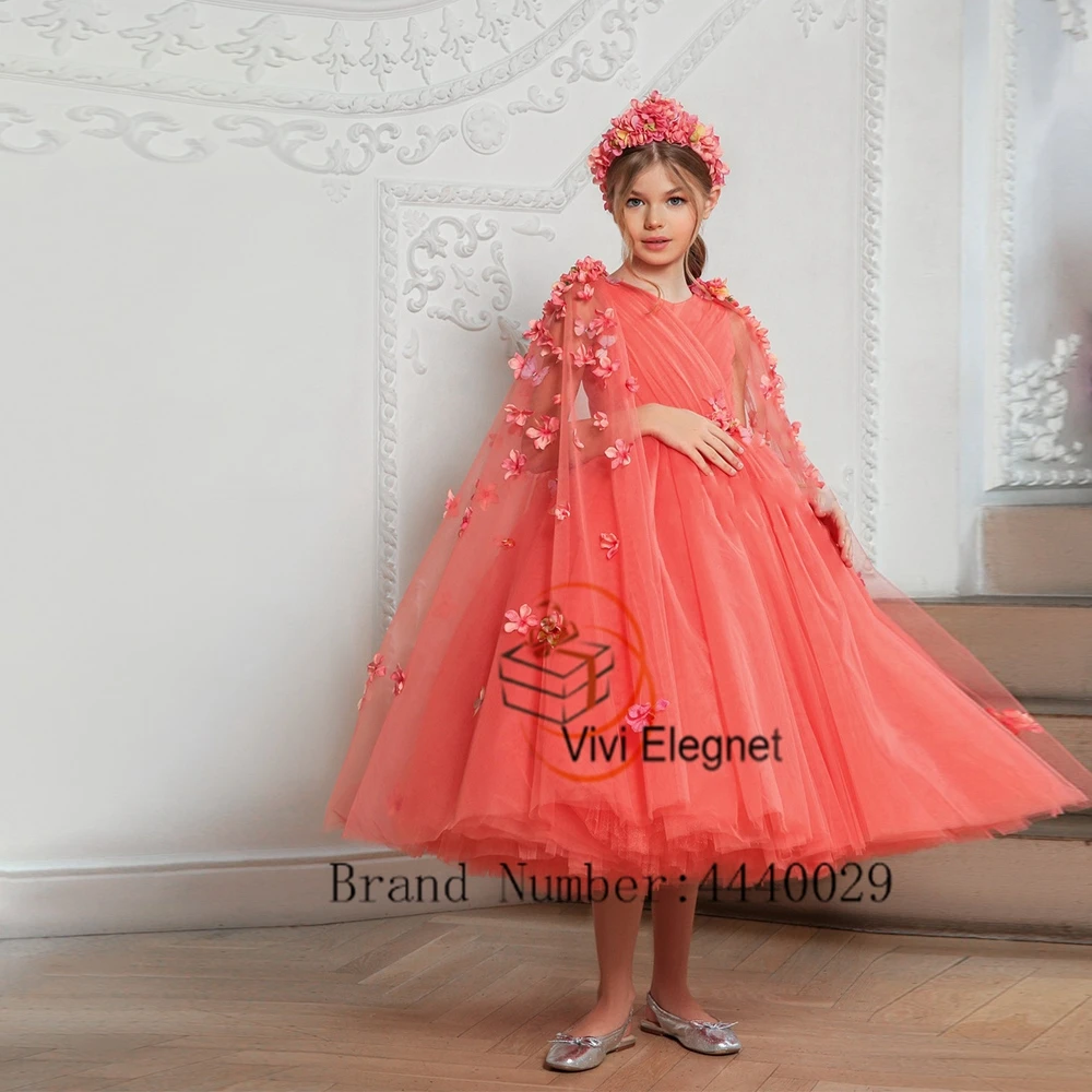 Top Trends: Scoop Sleeveless Flower Girl Dresses Soft Tulle 2023 Summer New Tea Length Wedding Party Gowns With Applique New فساتين اطفال لل Shoppable Styles