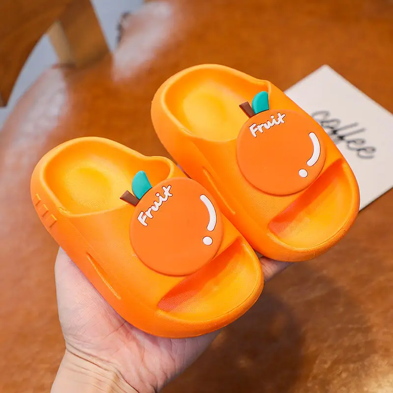 Top Trends: Summer Children's Slippers Cute Fruit Orange Style Breathable Comfortable Non-slip Soft Home Bathroom Slippers Shoes Kids Shoppable Styles