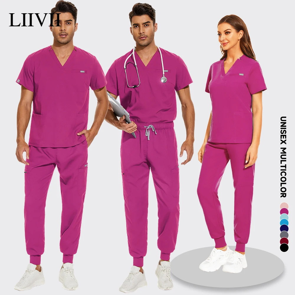 Top Trends: Wholesale Women's Scrub Clothing Sets Medical Scrubs Suit Nursing Uniform For Men Medical Nurse Scrub Sets Stretch Quick-Dry Shoppable Styles