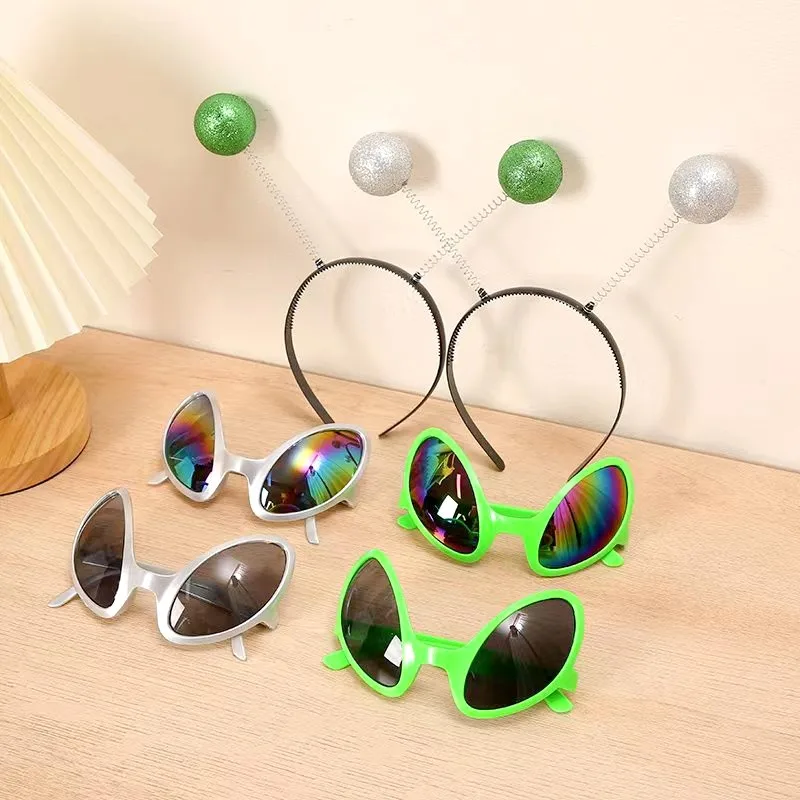 Top Trends: New Alien Glasses Funny Holiday Party Sunglasses Halloween Adults Kid Party Supplies Rainbow Lenses ET Sun Glasses Shades Shoppable Styles